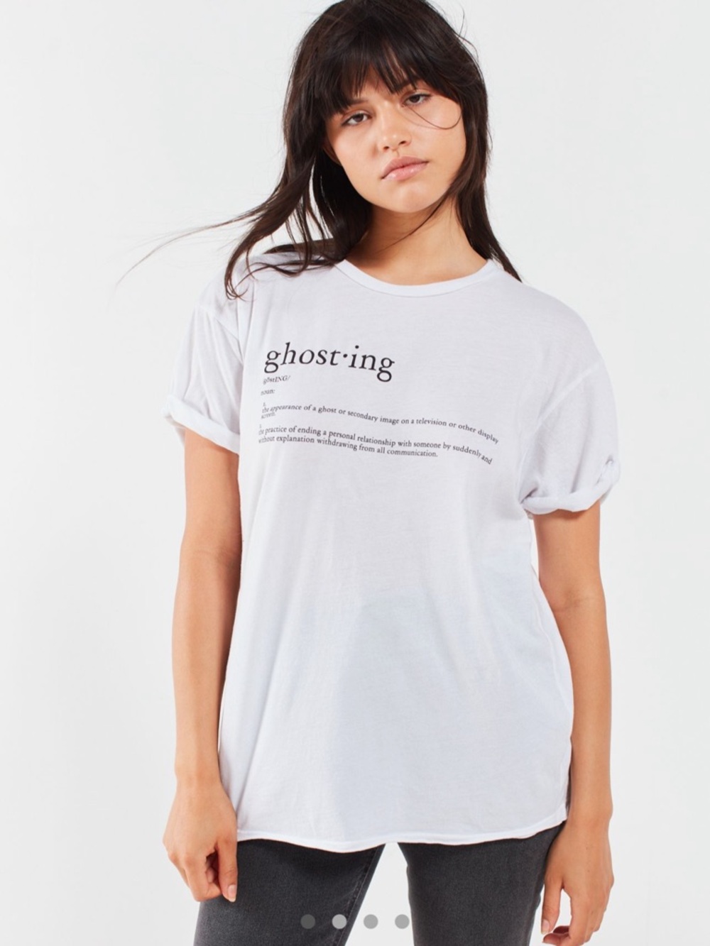 Project Social T White 'ghost·ing' Graphic Tee - Urban Outfitters
